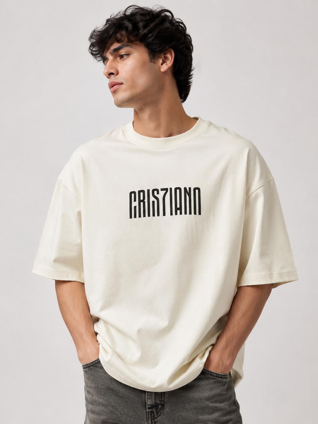 CRISTIANO PHANTOM LINES OVERSIZED TEE – 200 GSM