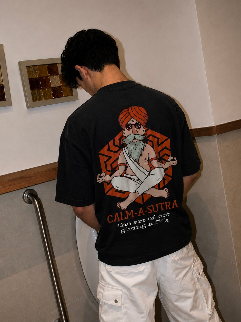 CALM A SUTRA - OVERSIZED TEE – 200 GSM