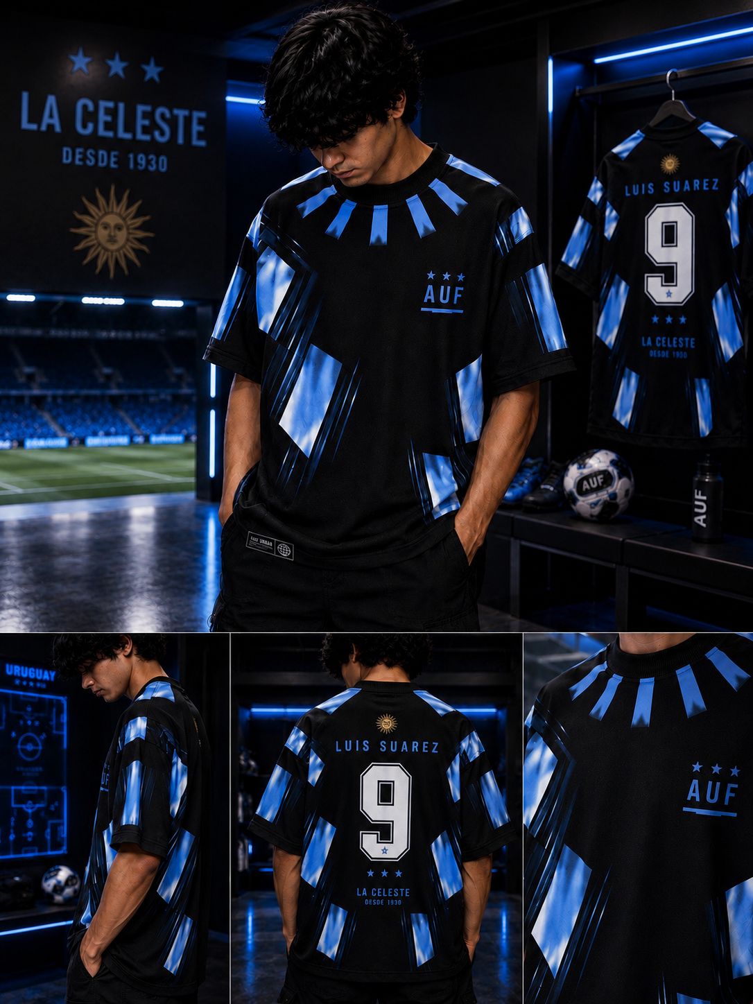 URUGUAY LUIS SUÁREZ 9 OVERSIZED T-SHIRT – 240 GSM