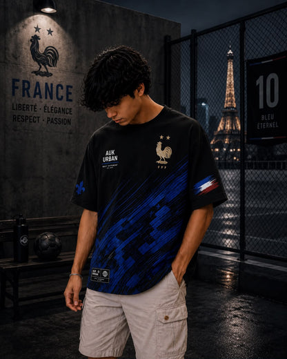 FRANCE MBAPPÉ 10 OVERSIZED T-SHIRT – BLEU ÉTERNEL EDITION – 240 GSM