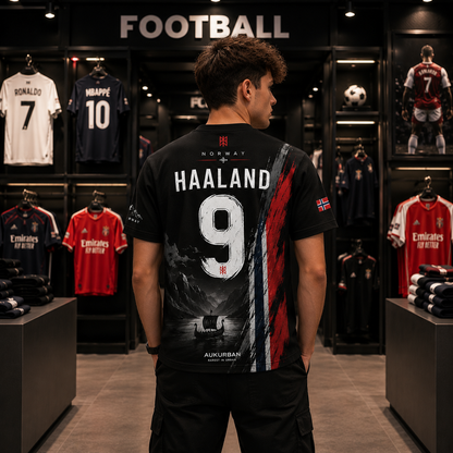 Nordic Thunder – Haaland 9 Oversized Football T-Shirt